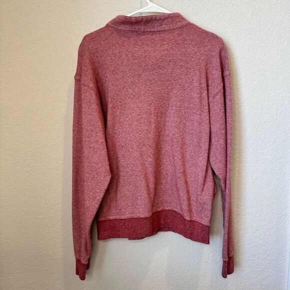 Mens Oliver Ridley Red 100% Cotton Quarter Zip Pullover Sweater - Size L - EUC - Picture 4 of 5